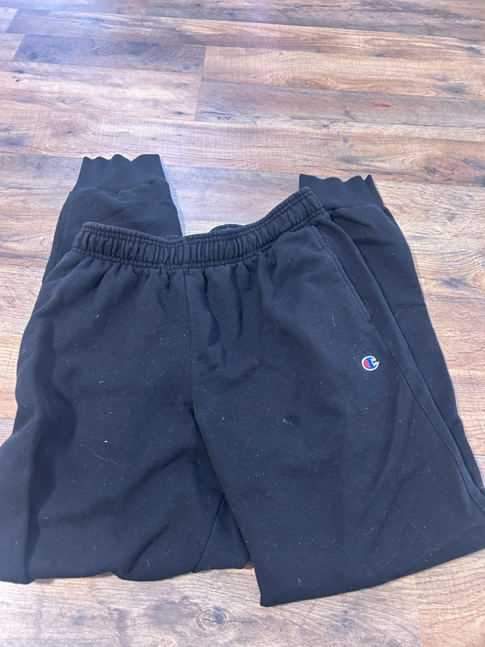 Champion Kids Black Jogger Sweatpants with Logo